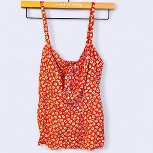Orange Floral Women's Top